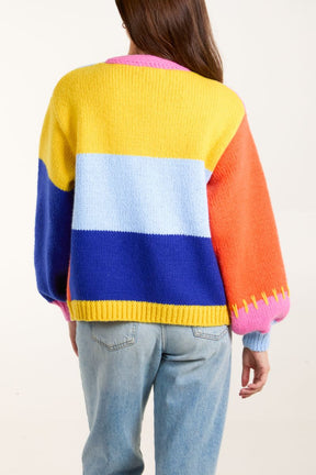 Knit Colourblock Cardigans