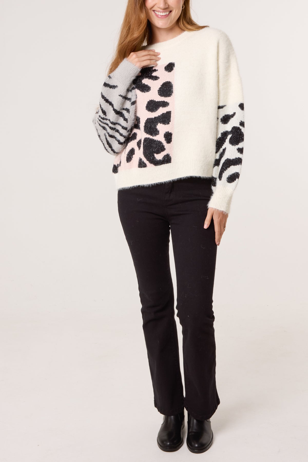 Multi Animal Design Knit Jumper