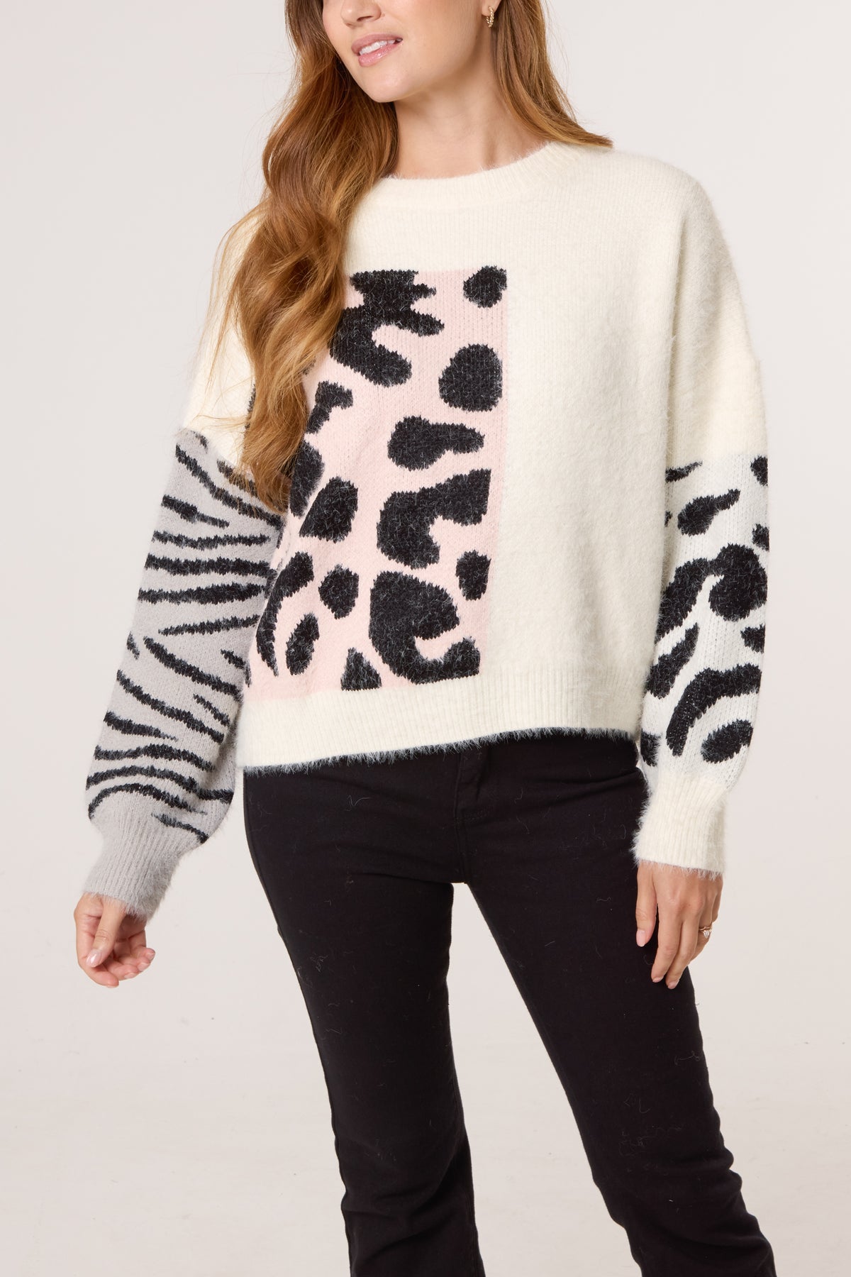 Multi Animal Design Knit Jumper
