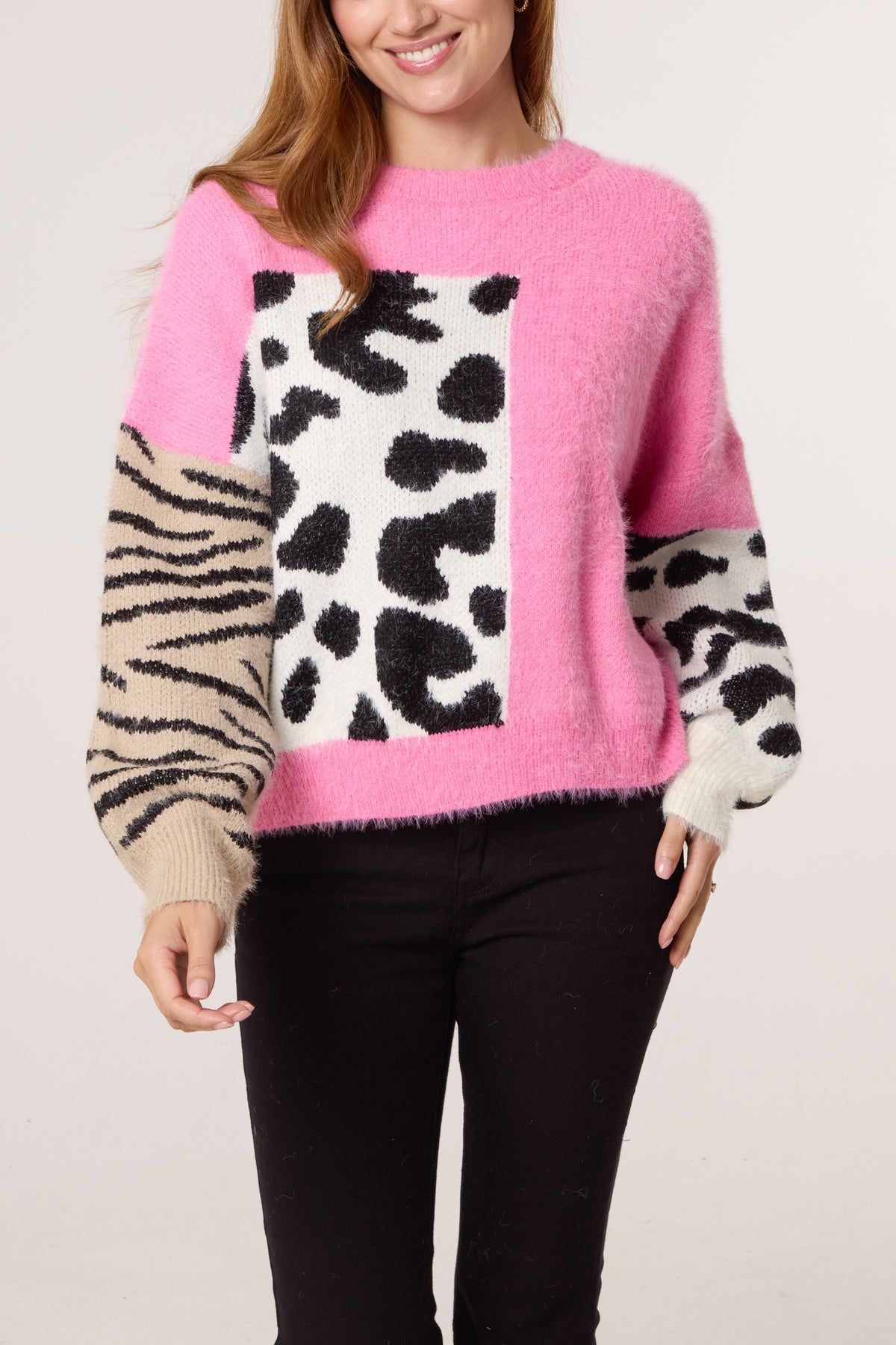 Multi Animal Design Knit Jumper