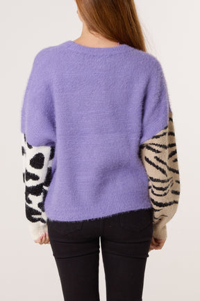 Multi Animal Design Knit Jumper