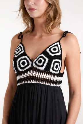 Crochet Detail Maxi Dress