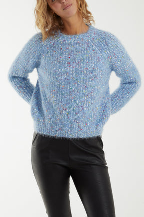 Space Dye Fluffy Knit Jumper