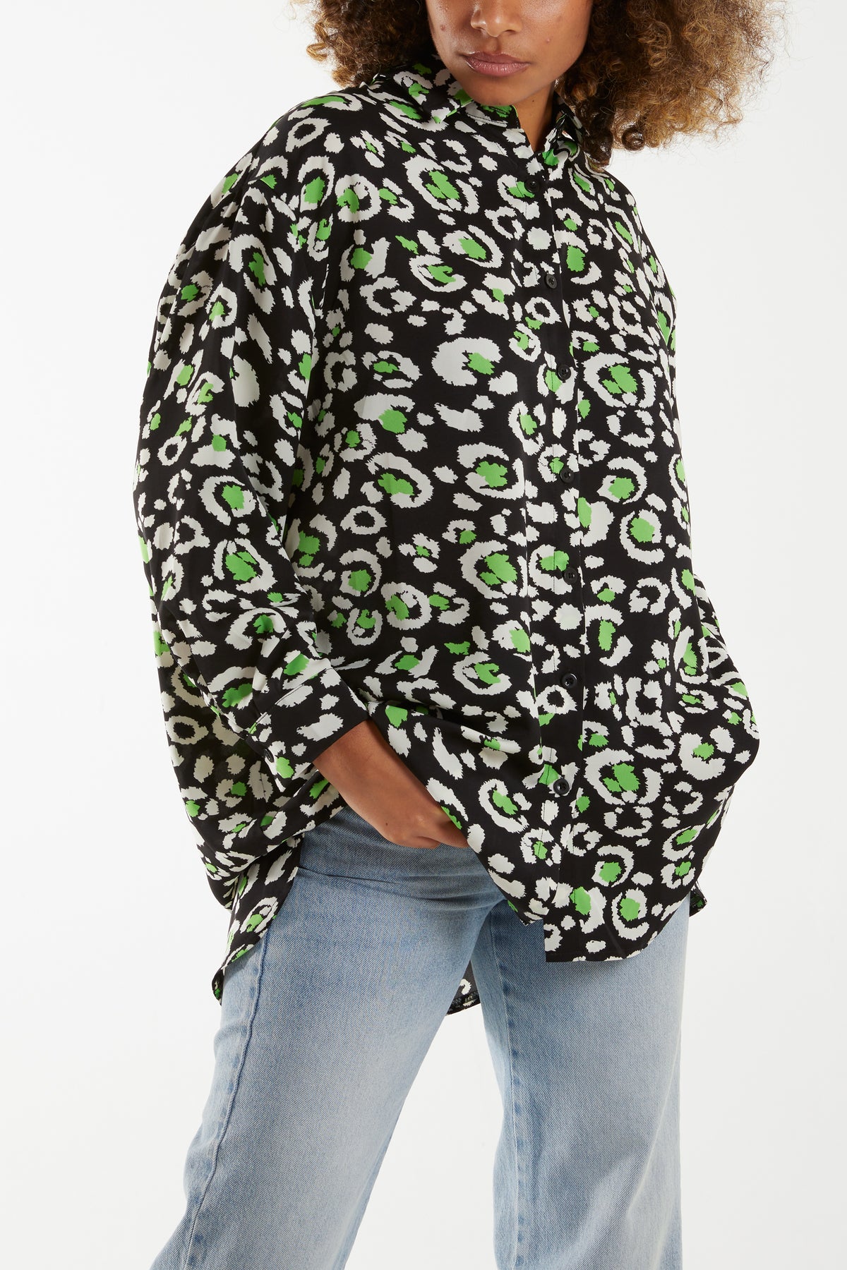 Bright Leopard Print Button Shirt