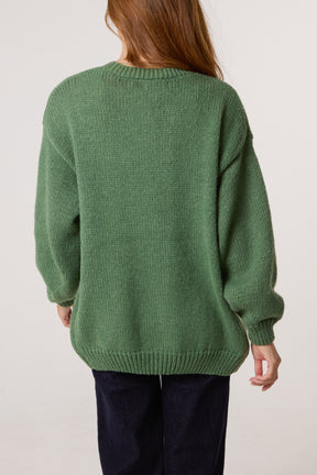 Flocking Daisy Open Knit Cardigan