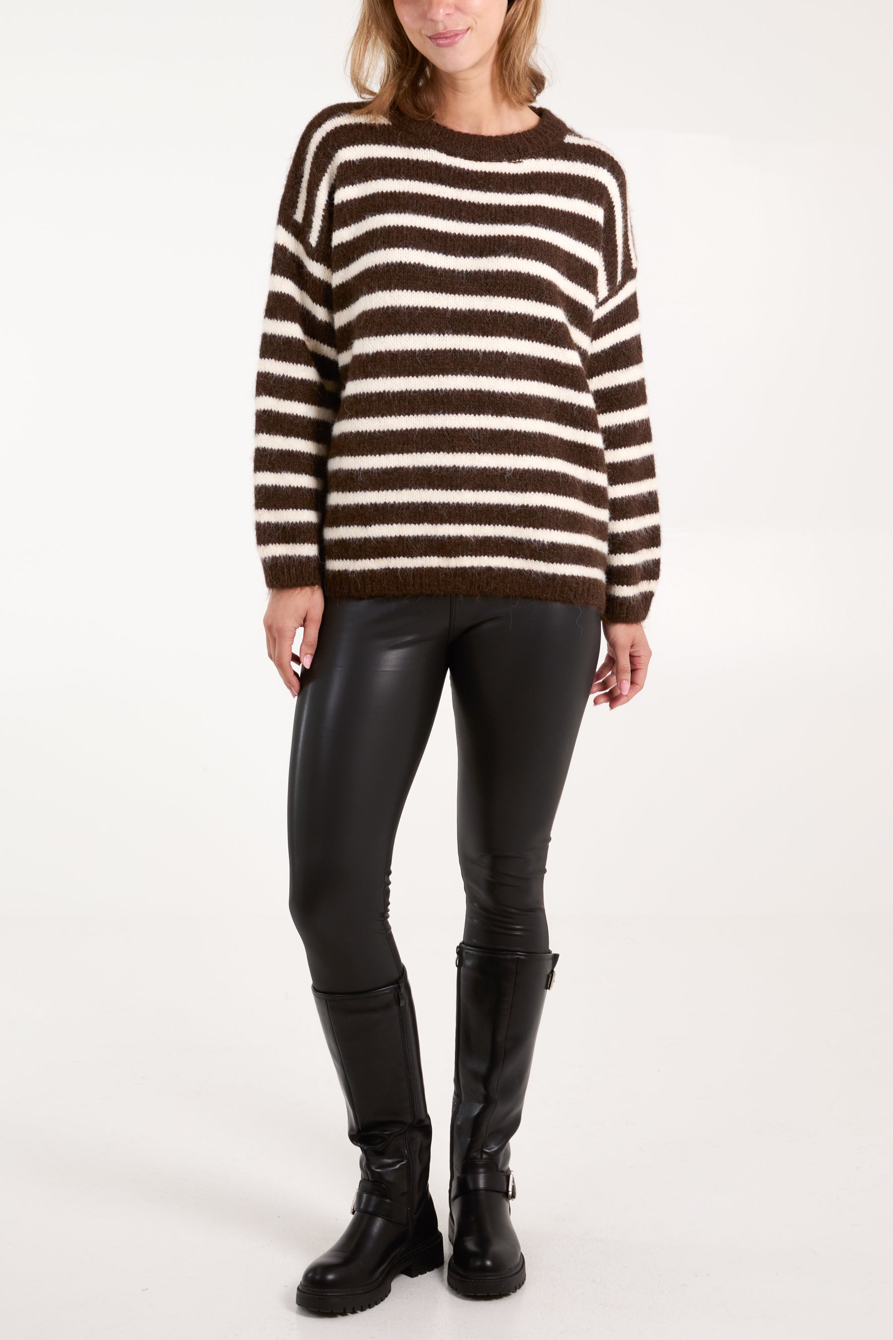 Soft Knit Round Neck Stripe Jumper