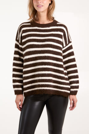 Soft Knit Round Neck Stripe Jumper