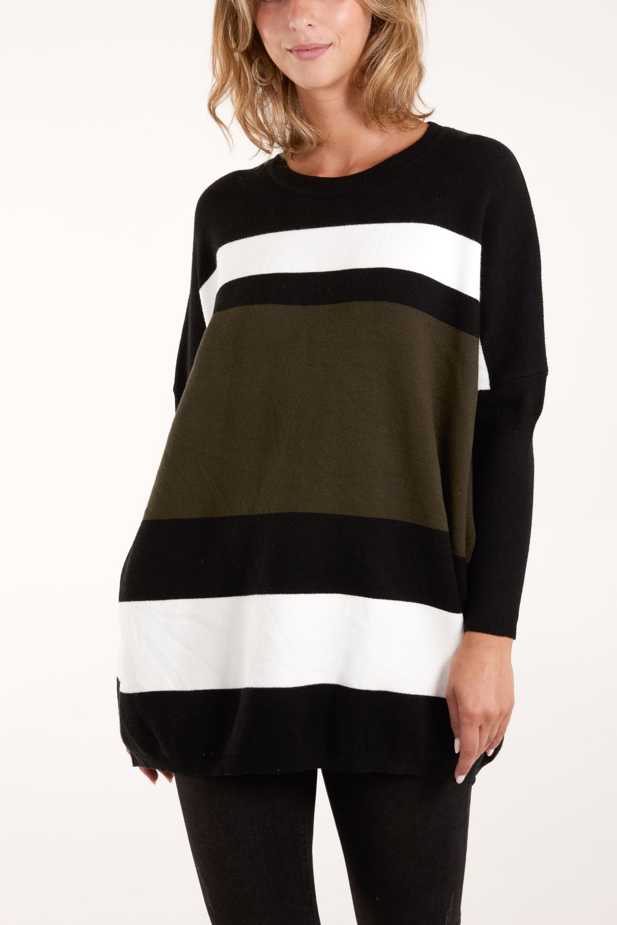 Multi Stripe Colour Block Jumper