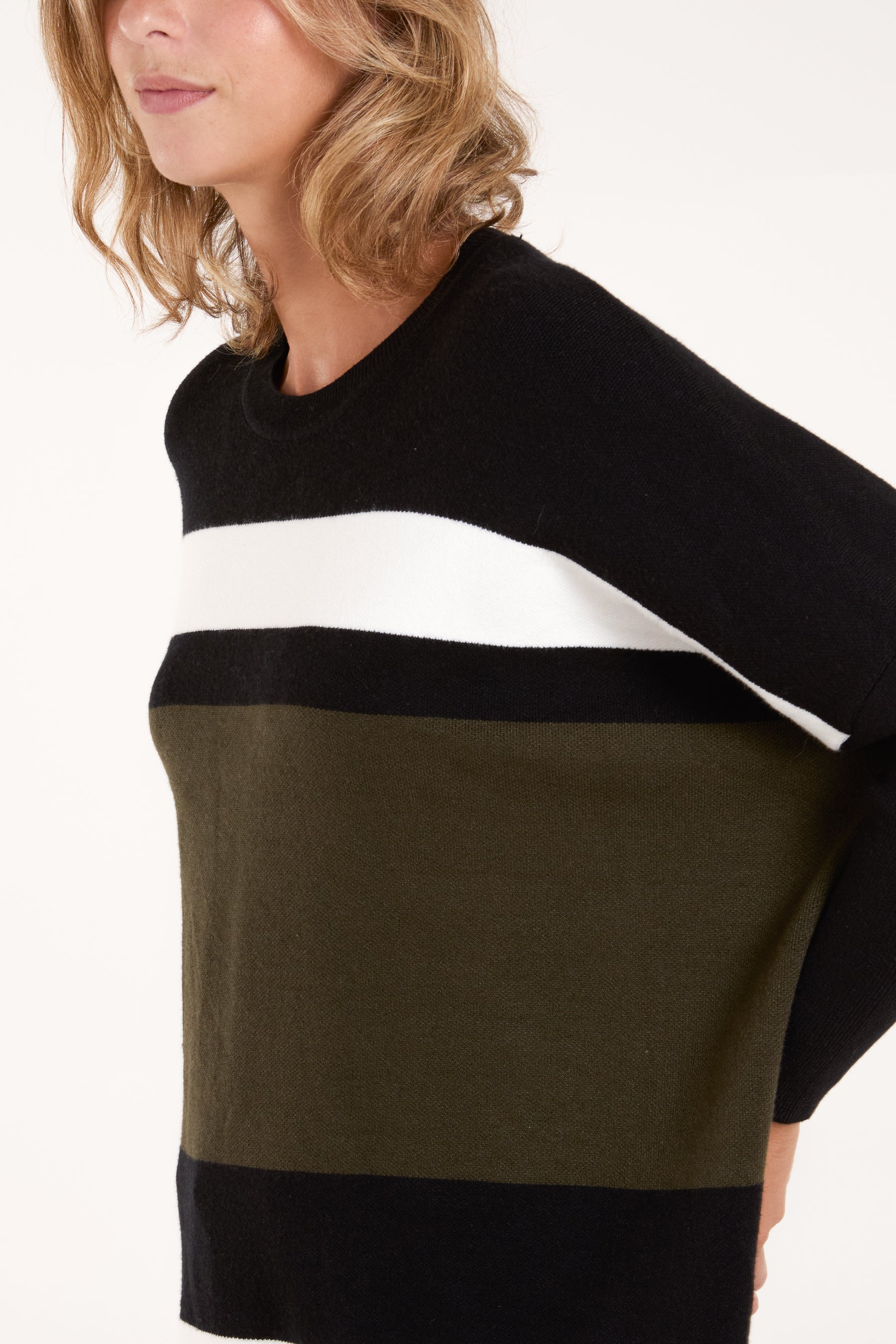 Multi Stripe Colour Block Jumper