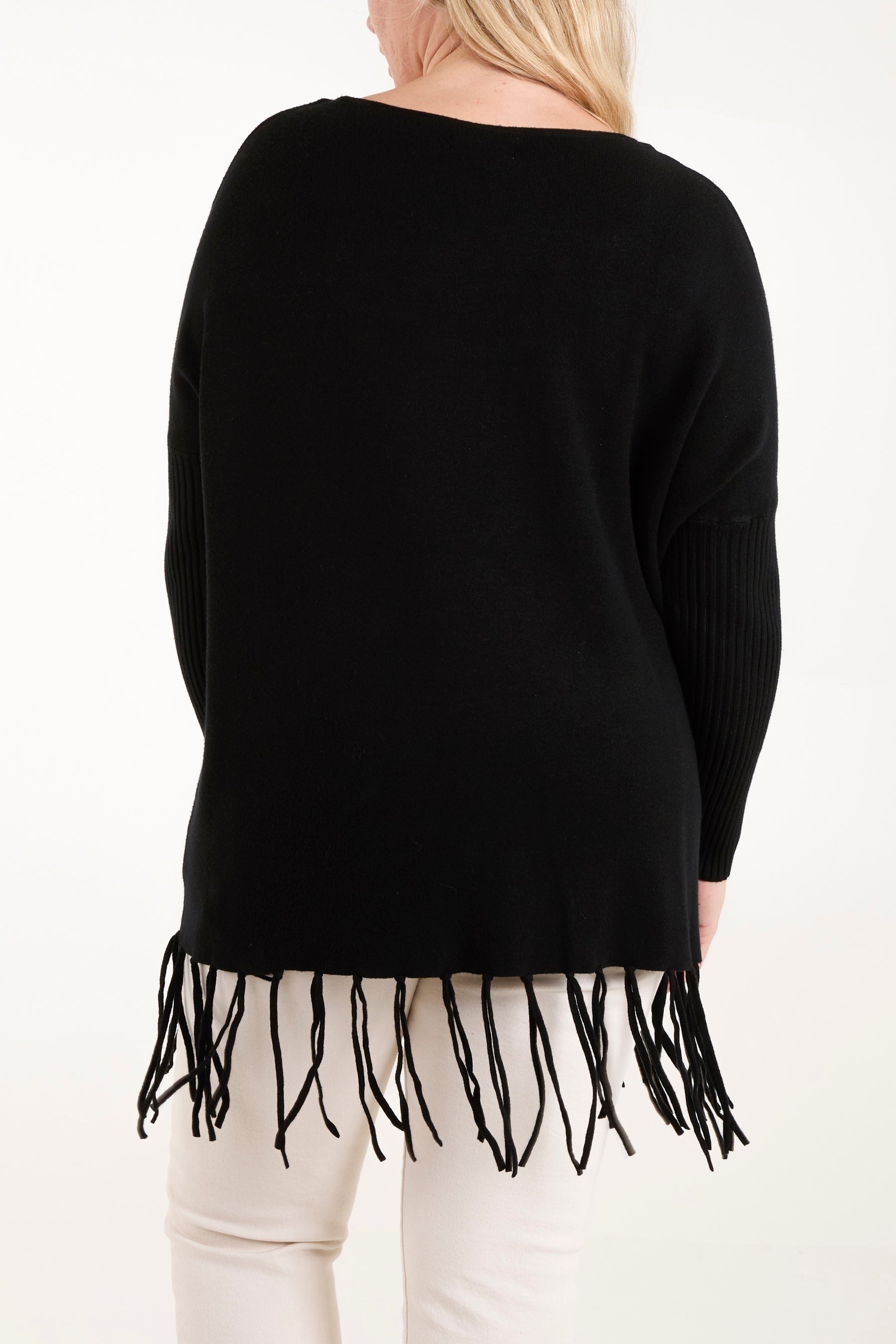 Black fringe jumper best sale