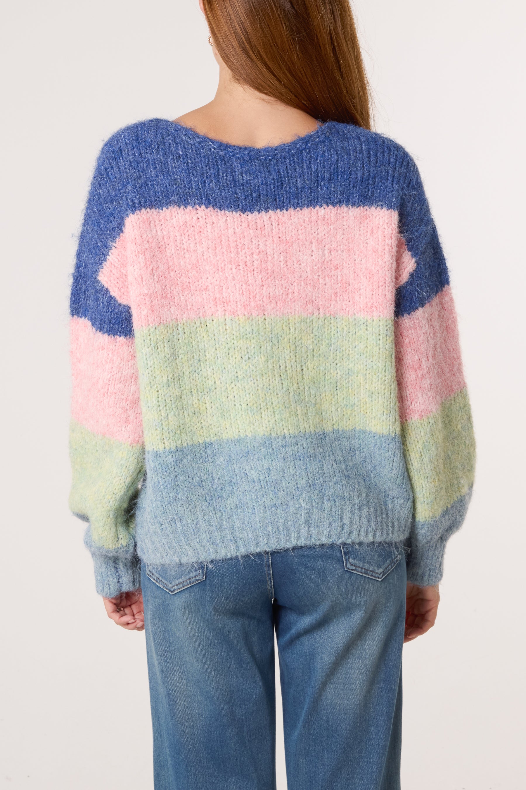 Colour Block Stripe Knit Jumper