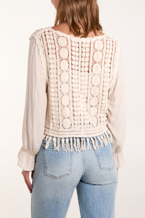 Crochet Tassel & Button Top