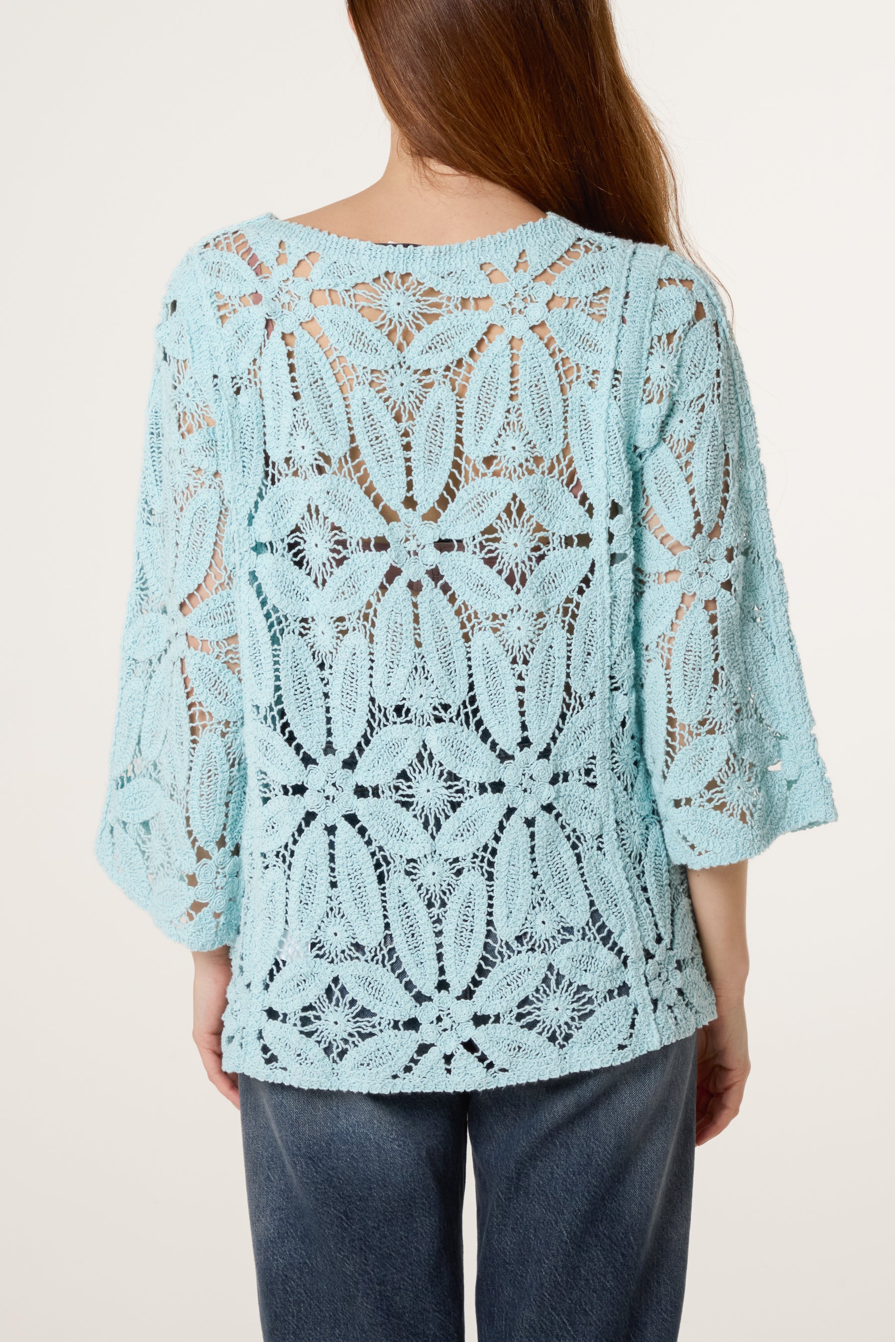 Flower Crochet Long Sleeve Top