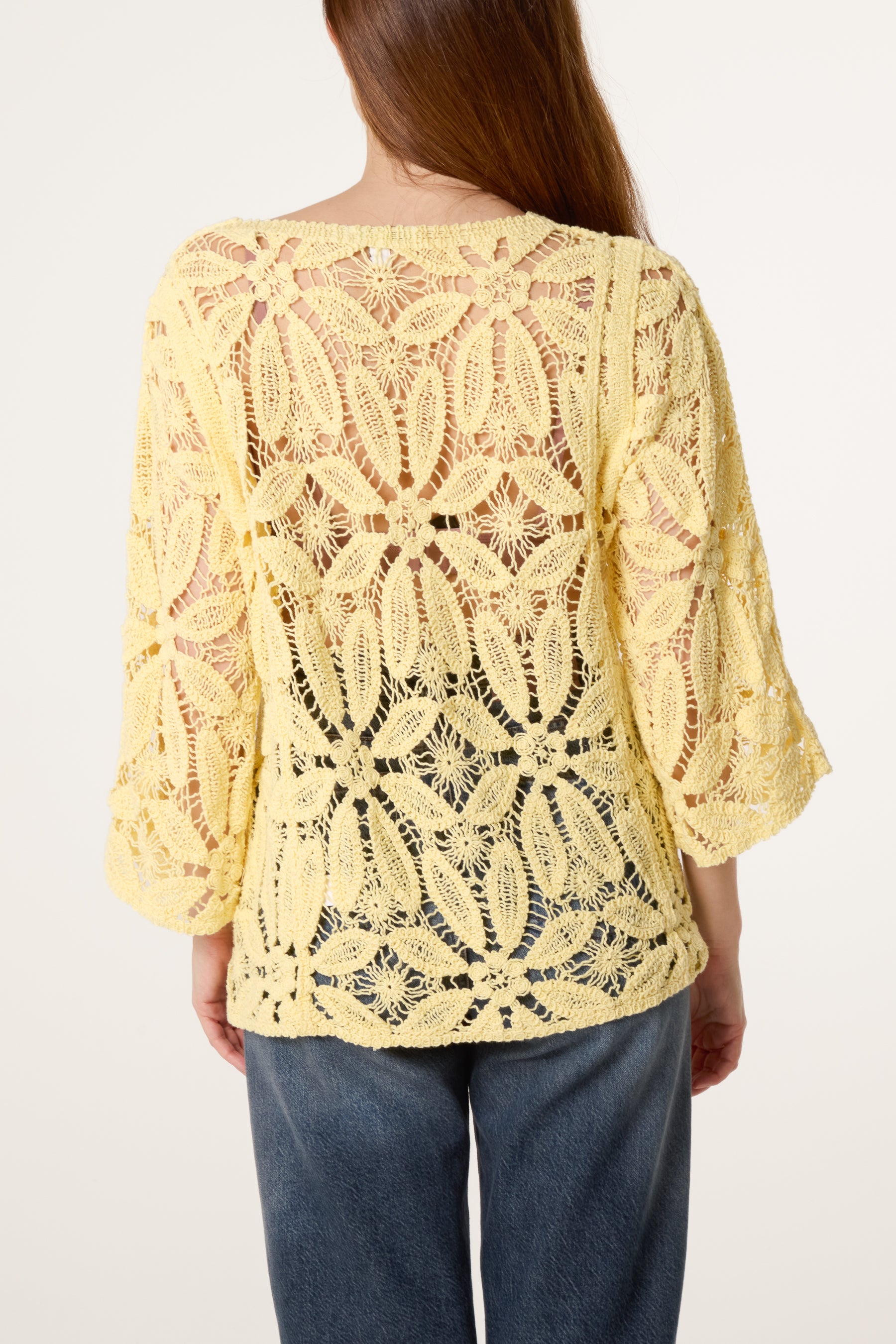 Flower Crochet Long Sleeve Top