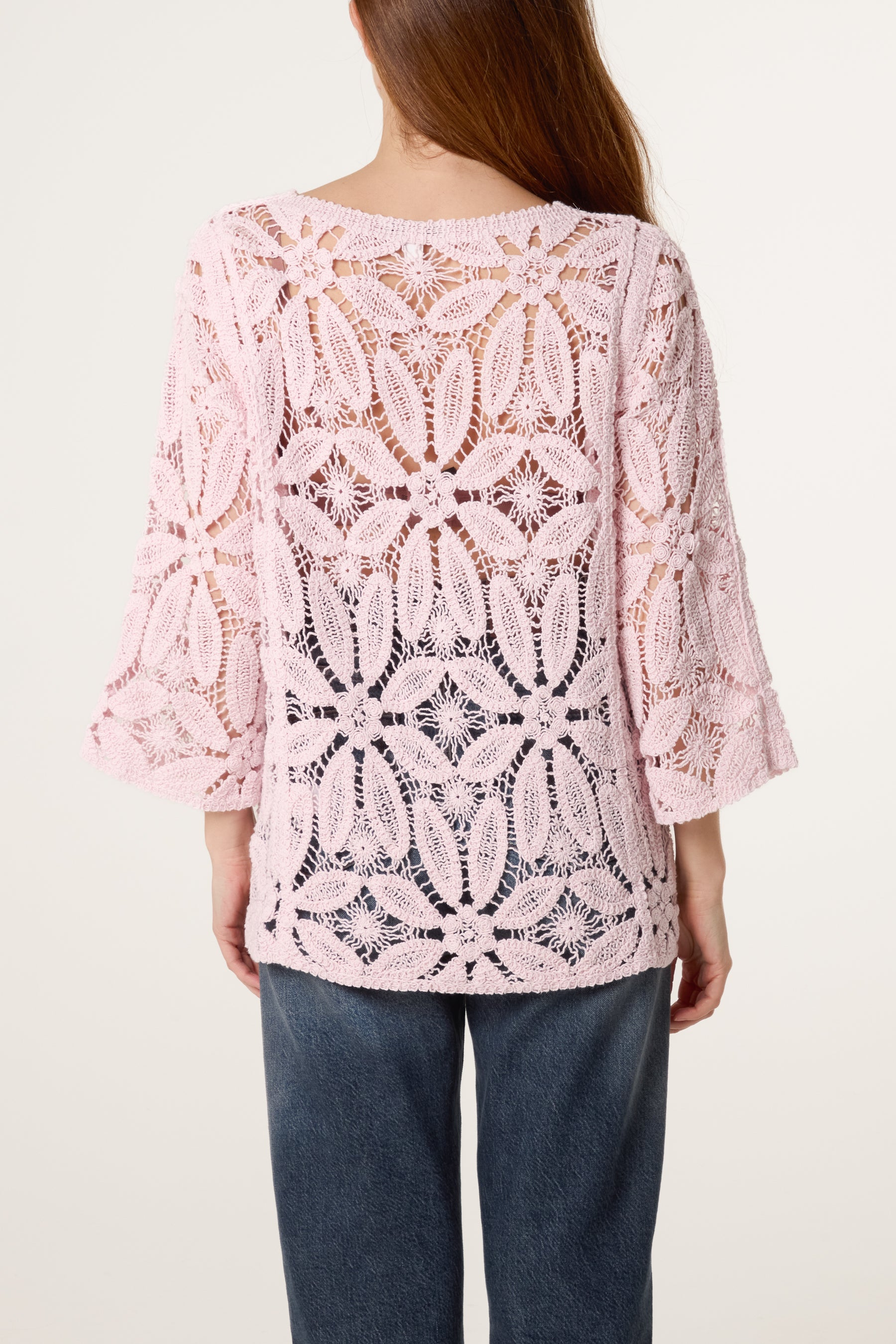 Flower Crochet Long Sleeve Top