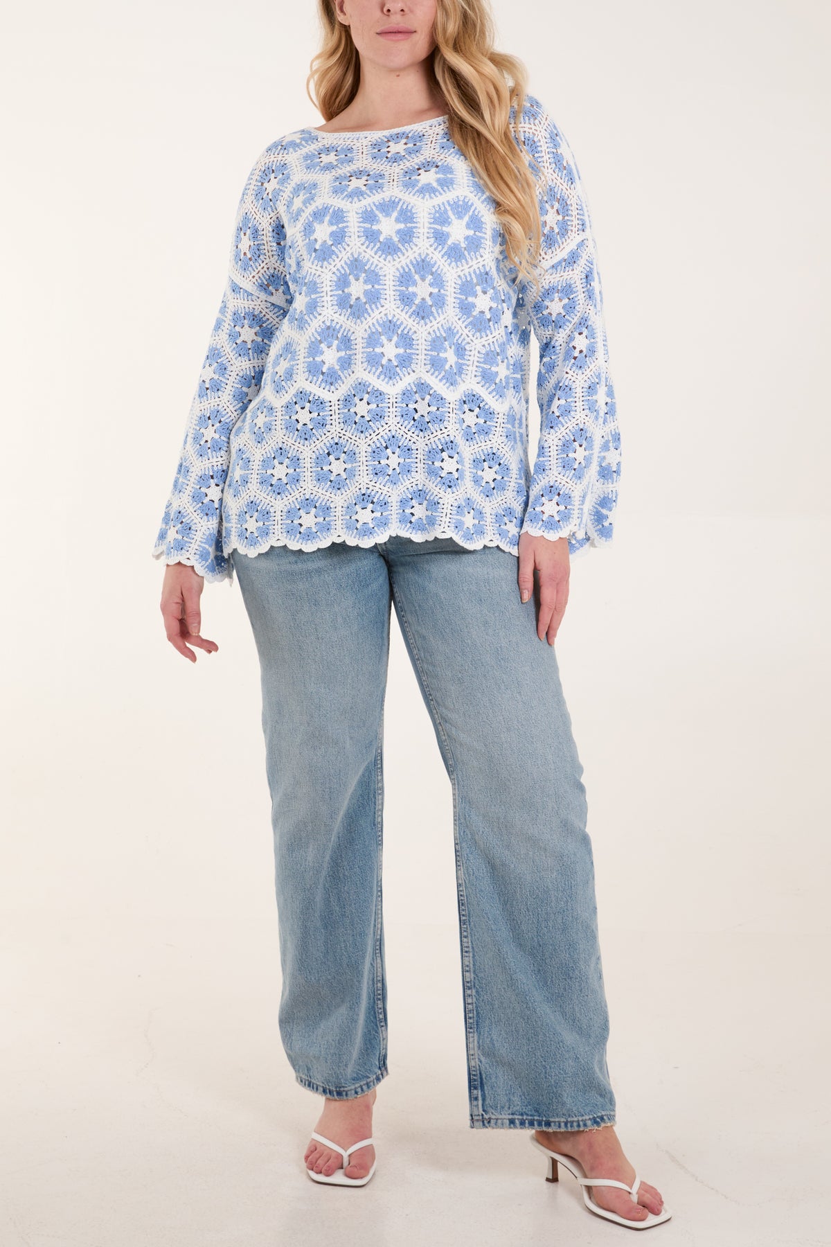 Geo Crochet Scallop Top