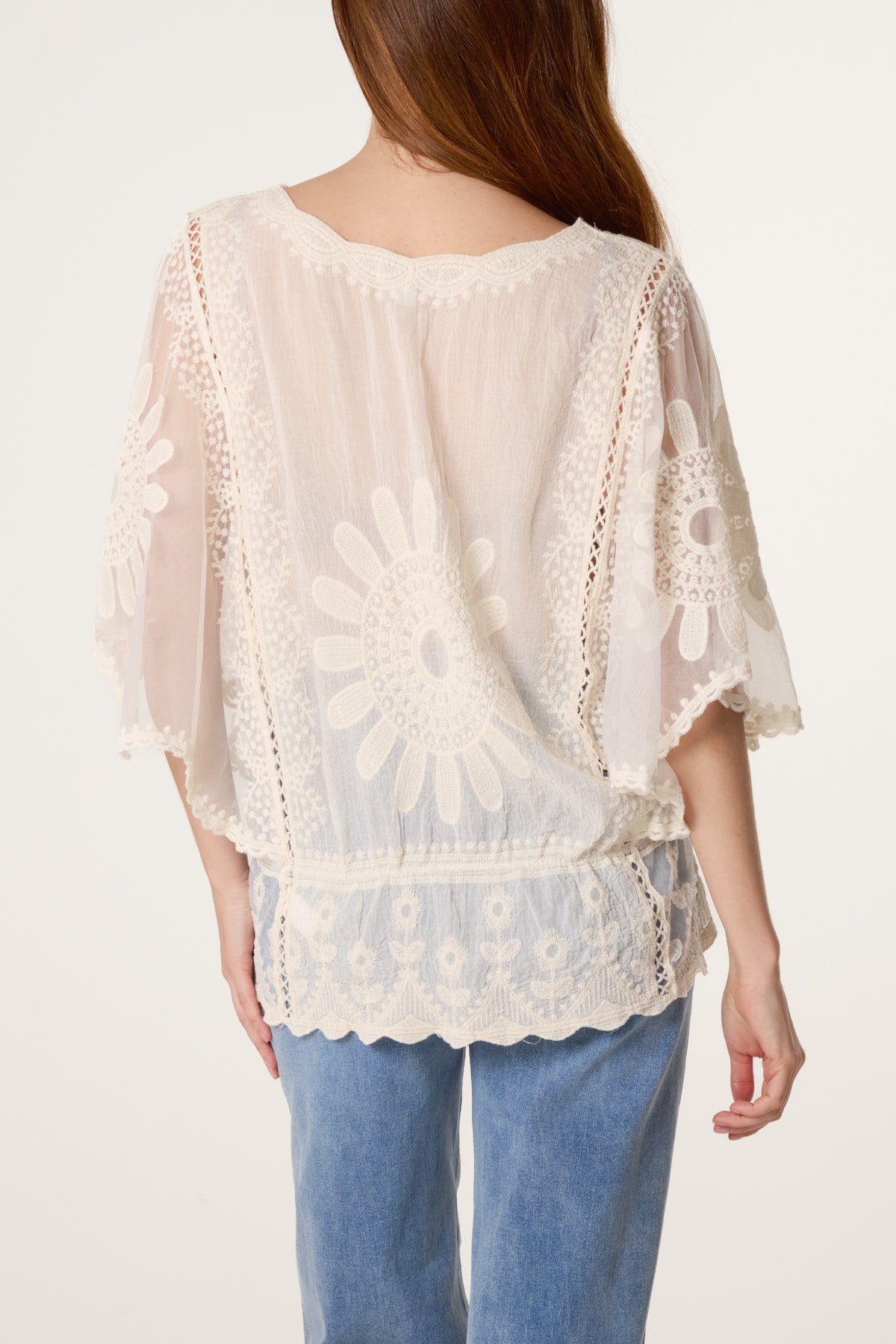 Sunflower Lace Sleeve Blouse