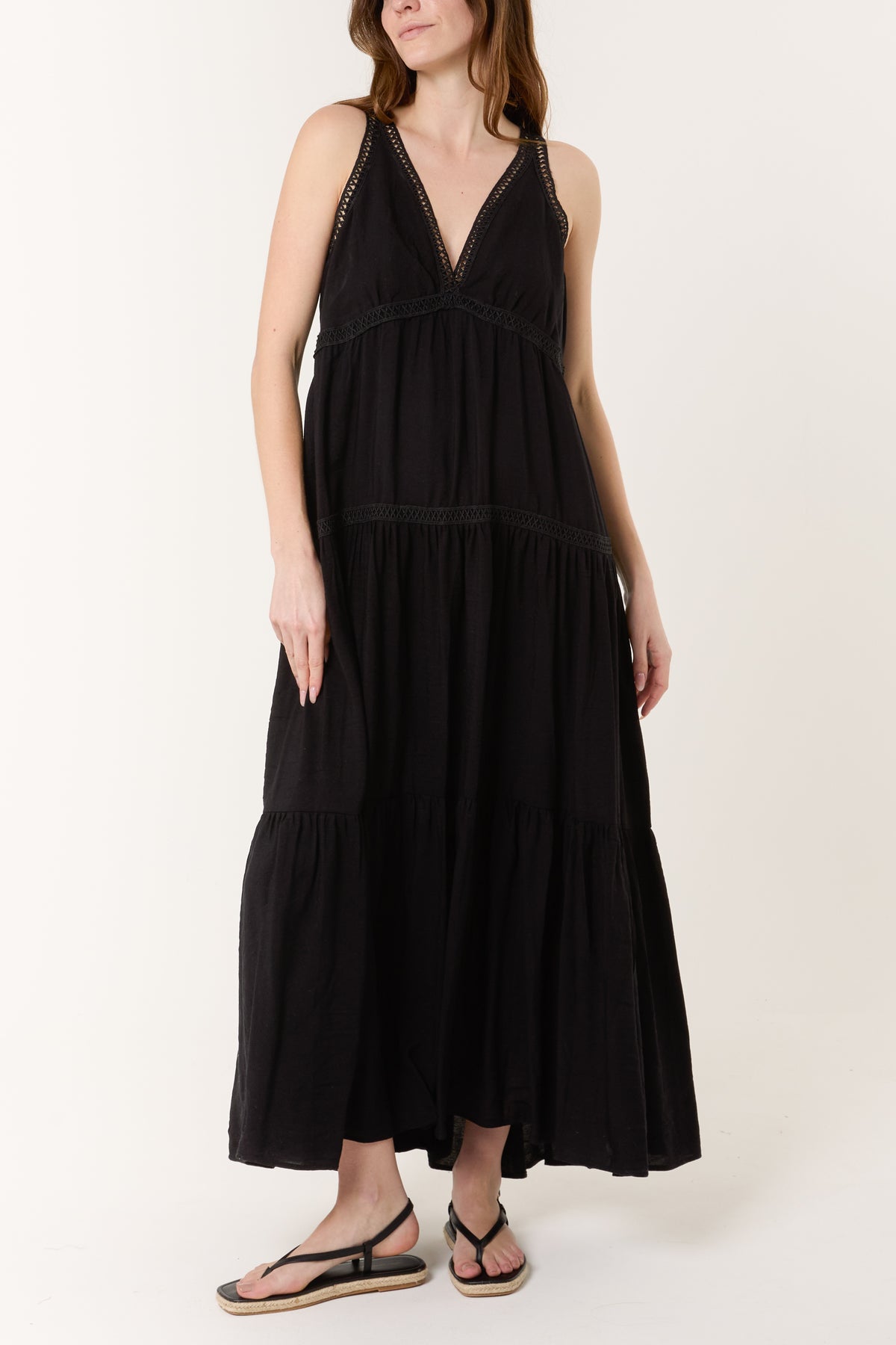 Tiered Grecian Maxi Dress