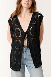 Vest With Crochet Square Pattern