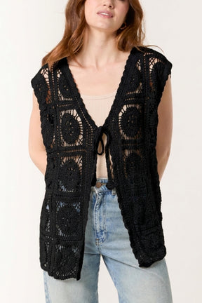 Vest With Crochet Square Pattern