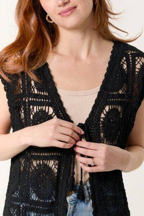 Vest With Crochet Square Pattern