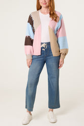 Stitch Colourblock Knit Cardigan