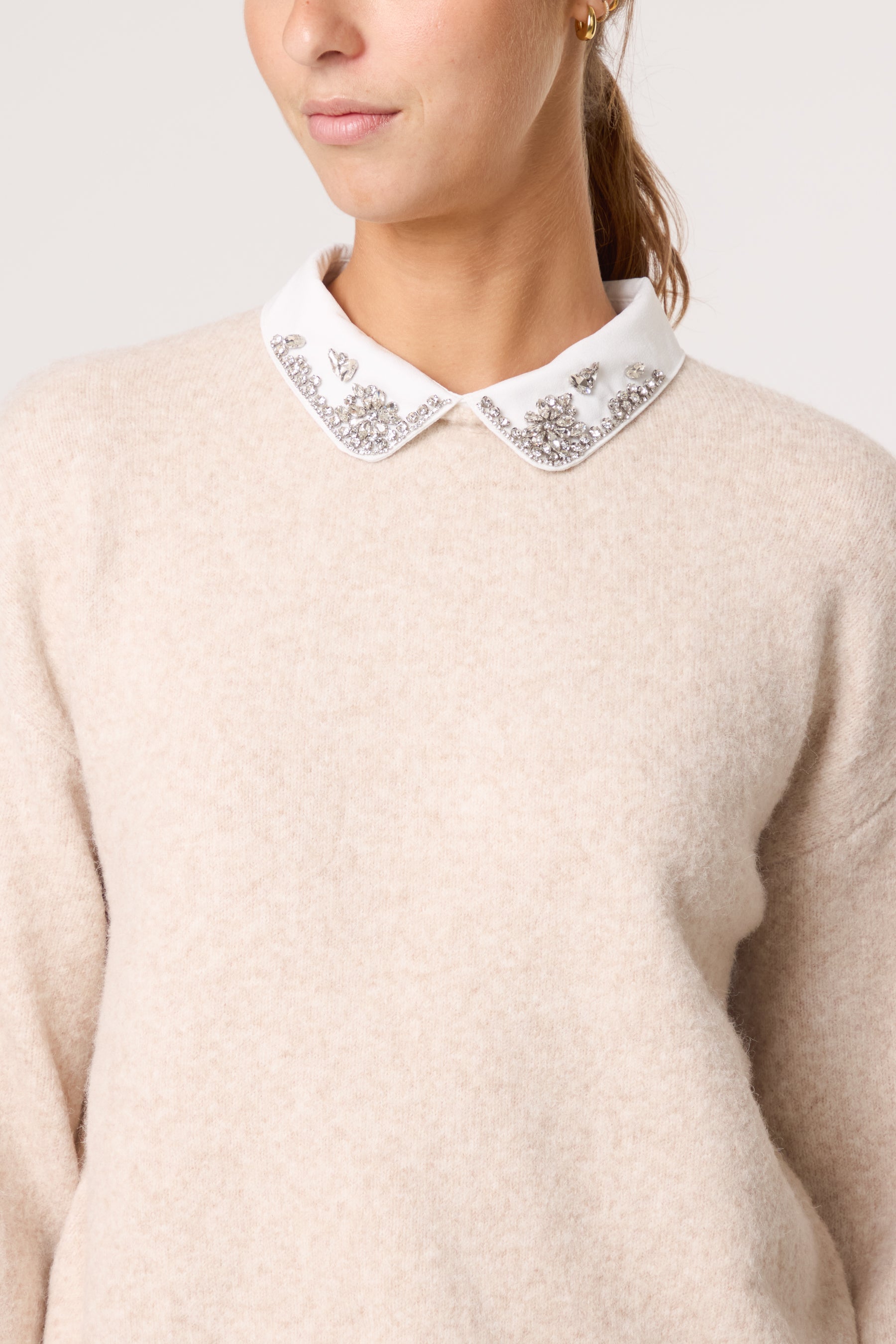 Peter Pan Embellished Collar Jumper