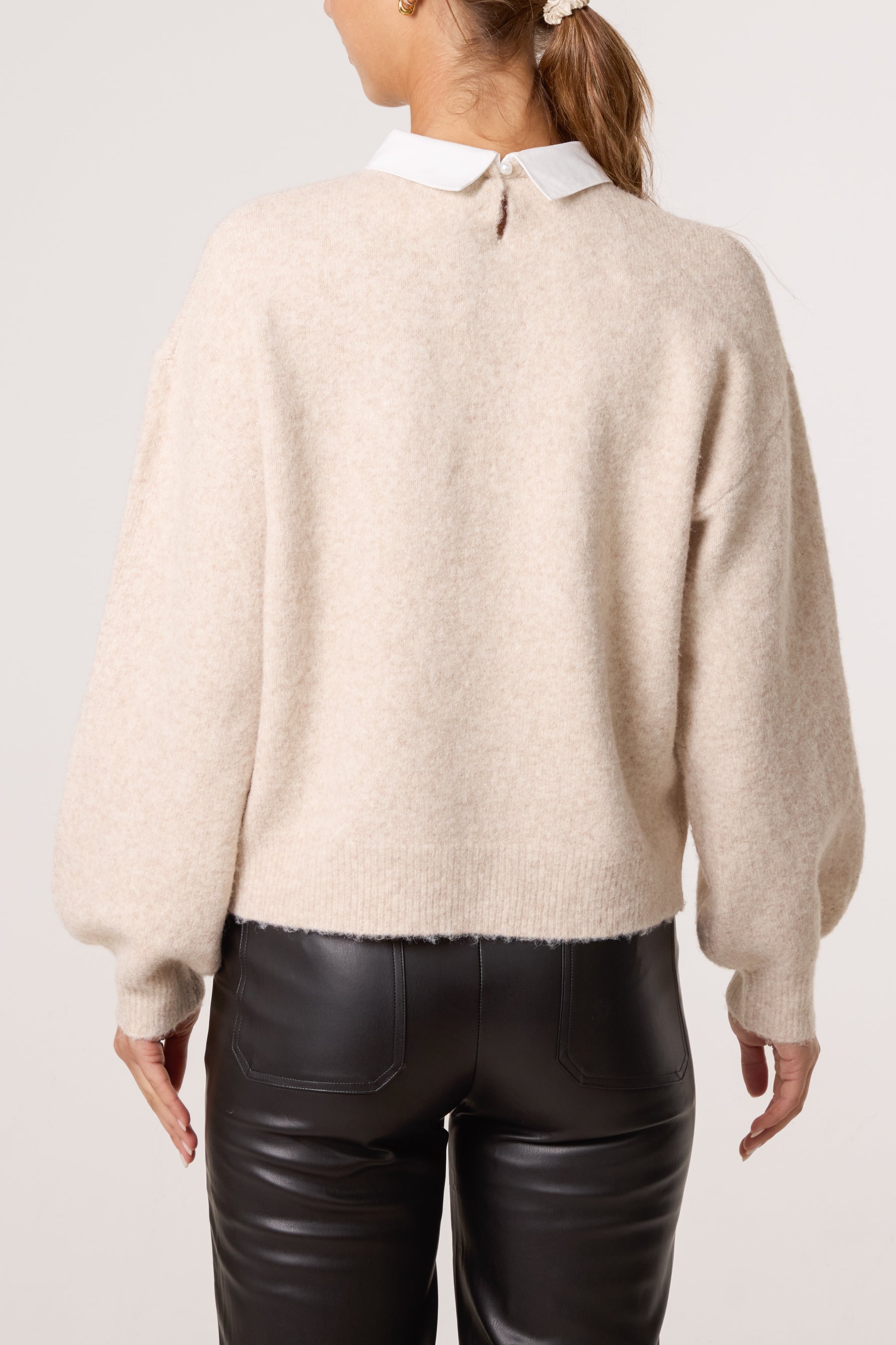 Peter Pan Embellished Collar Jumper