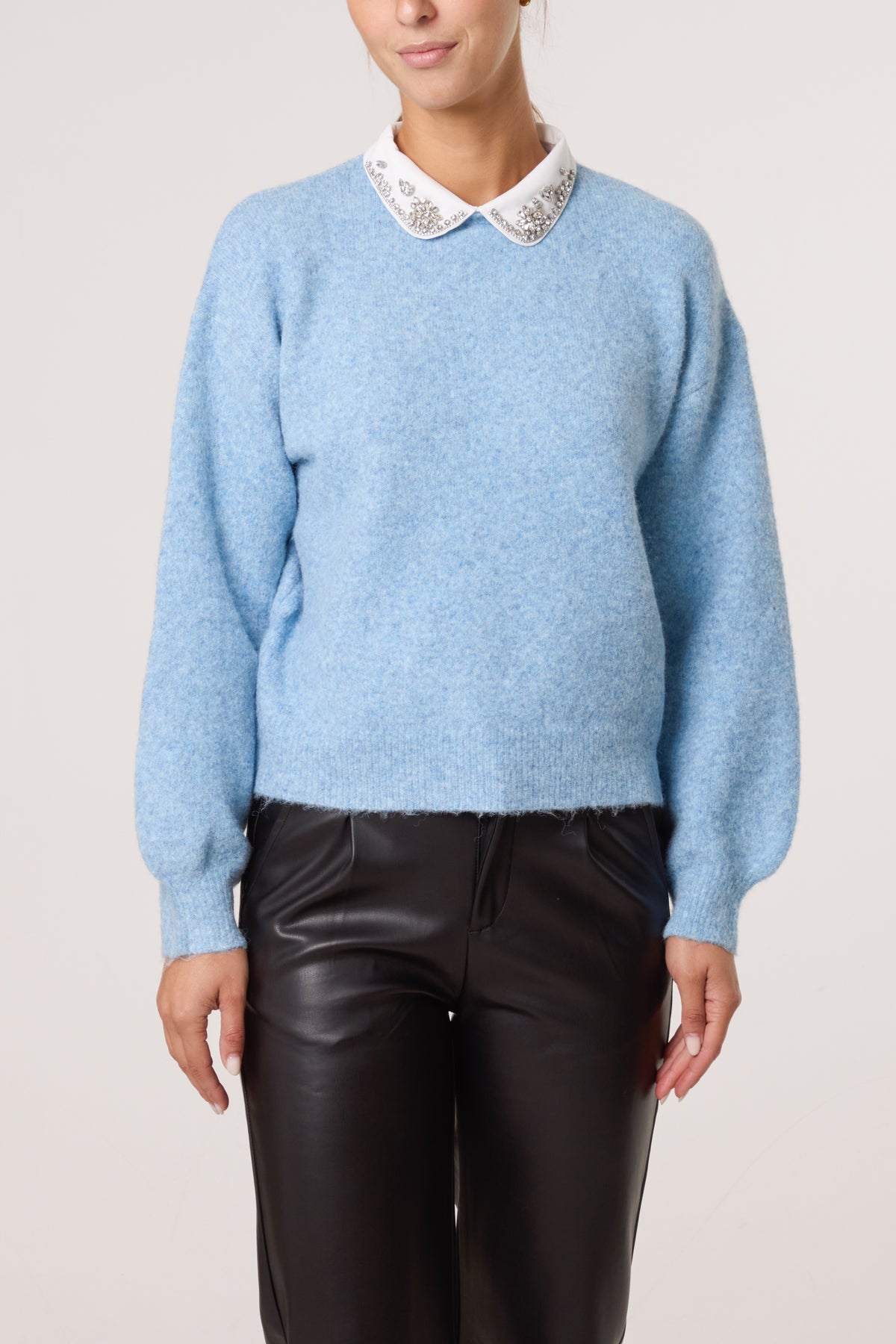 Peter Pan Embellished Collar Jumper