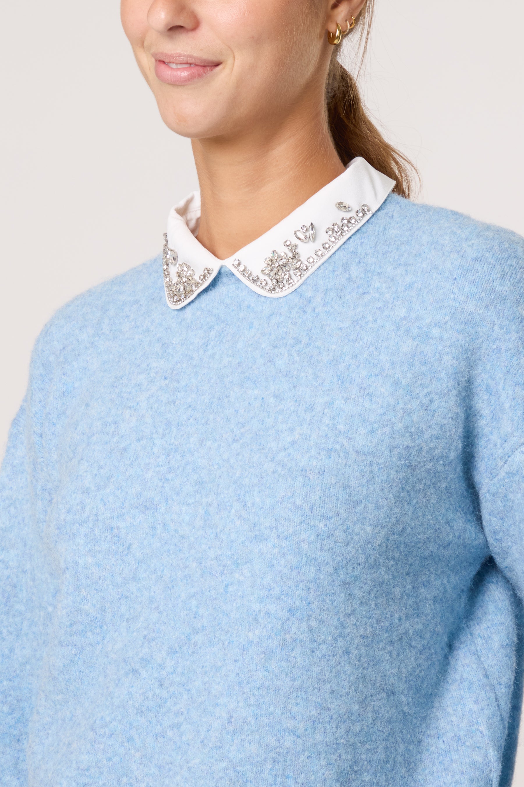 Peter Pan Embellished Collar Jumper