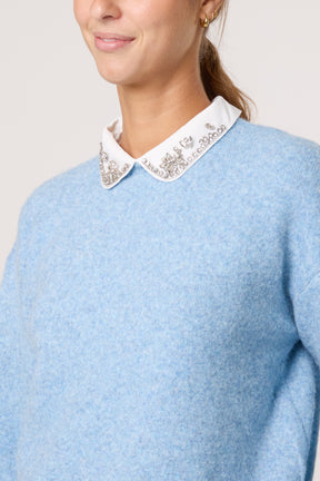 Peter Pan Embellished Collar Jumper