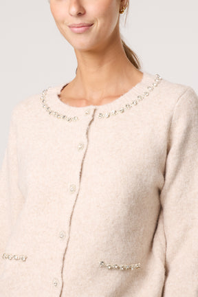Diamante Embellished Knit Cardigan