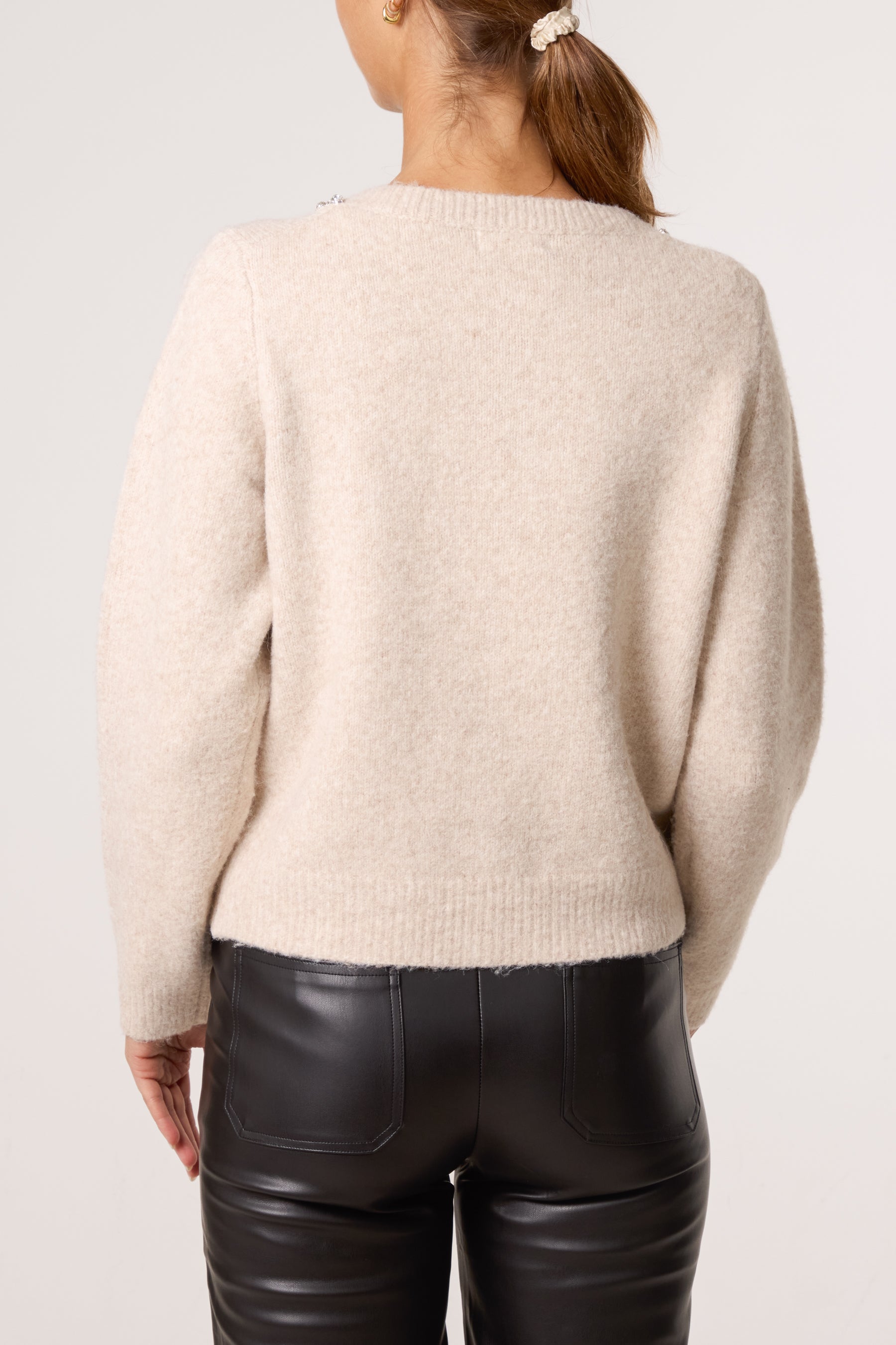 Diamante Embellished Knit Cardigan