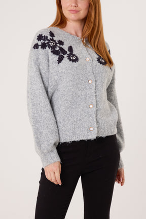 Embroidered & Embellished Flower Cardigan
