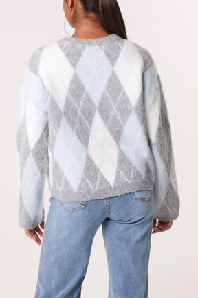 Argyle-Patterned Knit Jumper