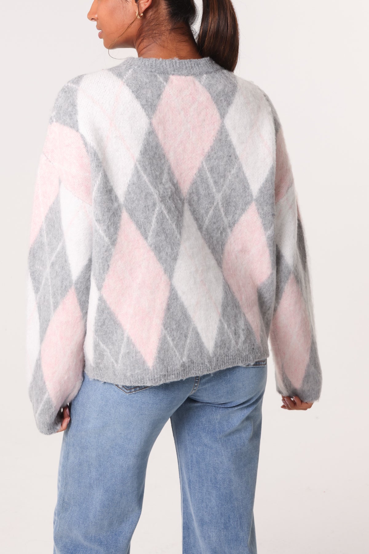 Argyle-Patterned Knit Jumper