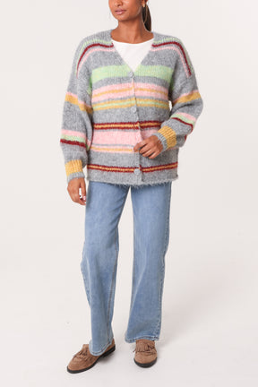 Colourful Stripe Knit Cardigan