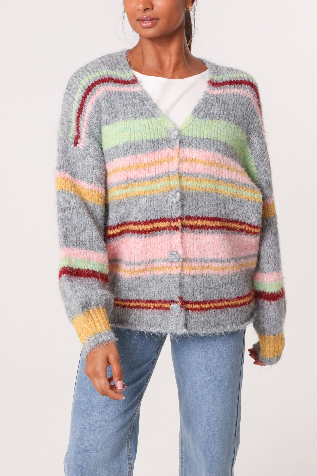 Colourful Stripe Knit Cardigan