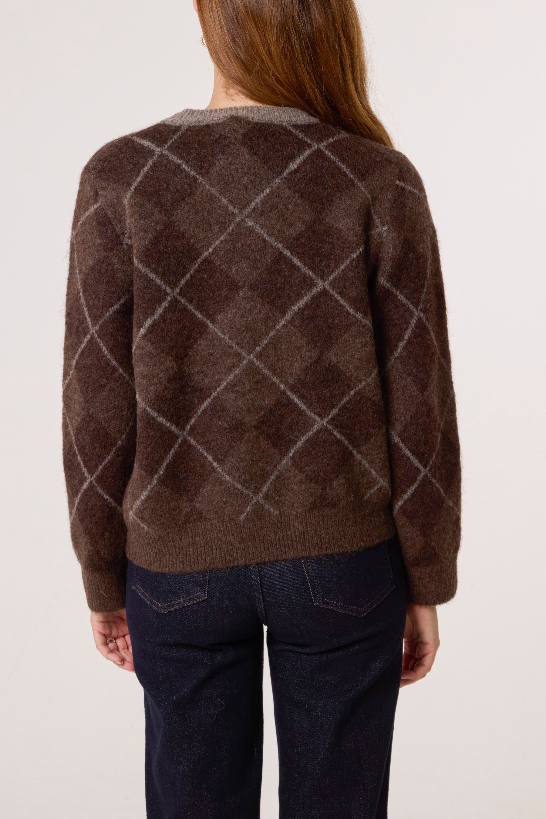 Argyle Crew Neck Knit Jumper