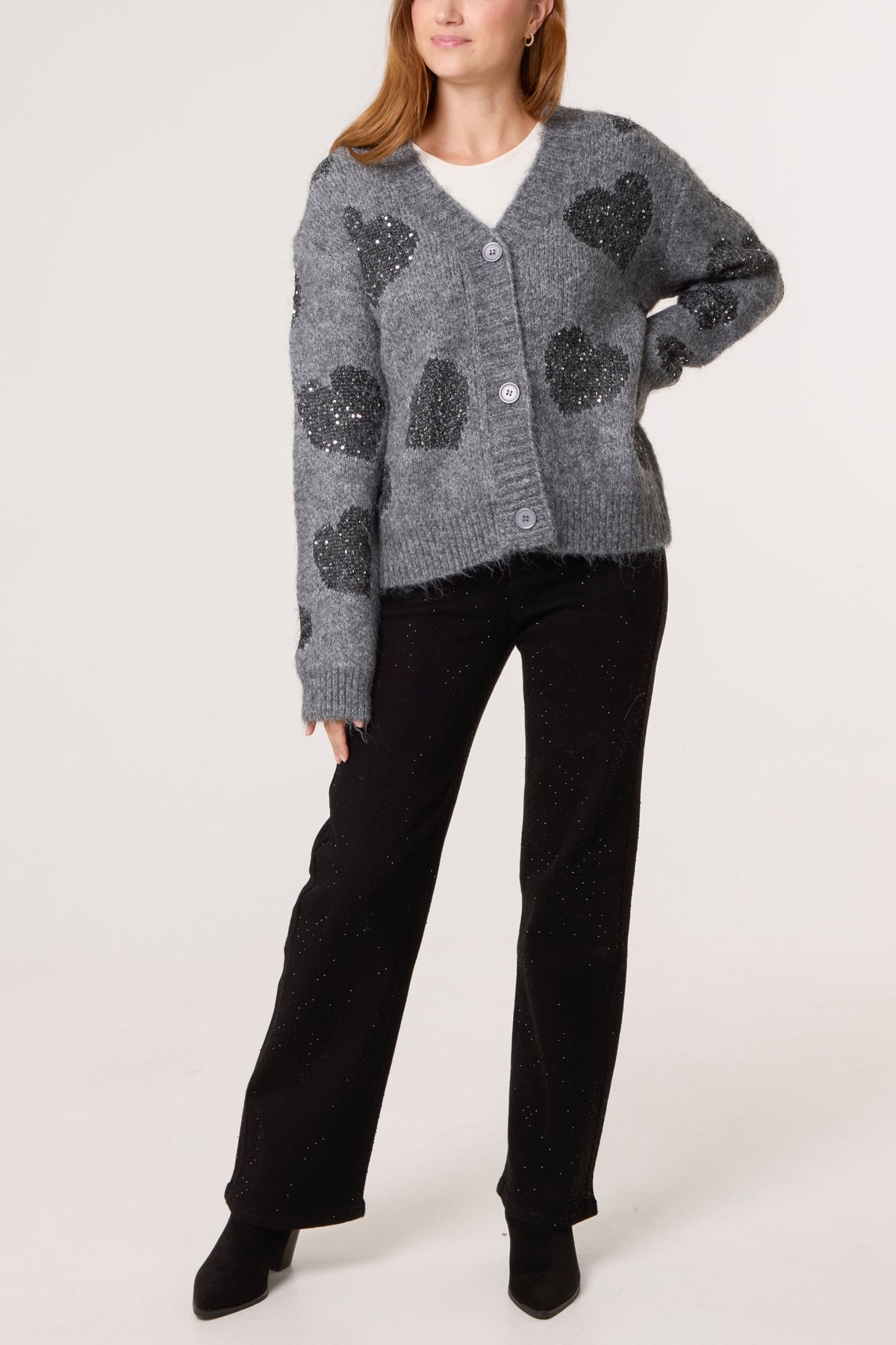 Sparkle Hearts Knit Cardigan