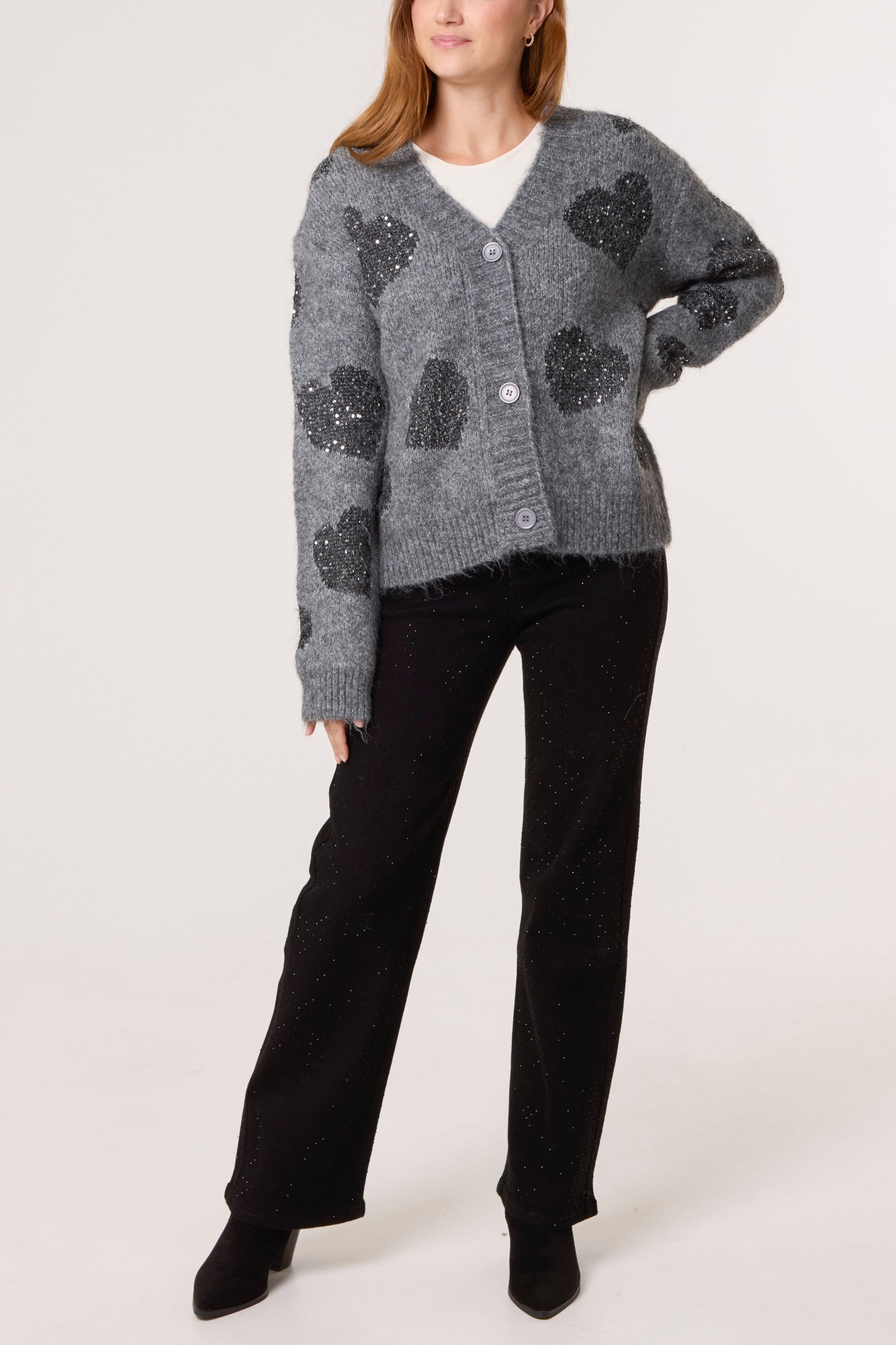 Sparkle Hearts Knit Cardigan