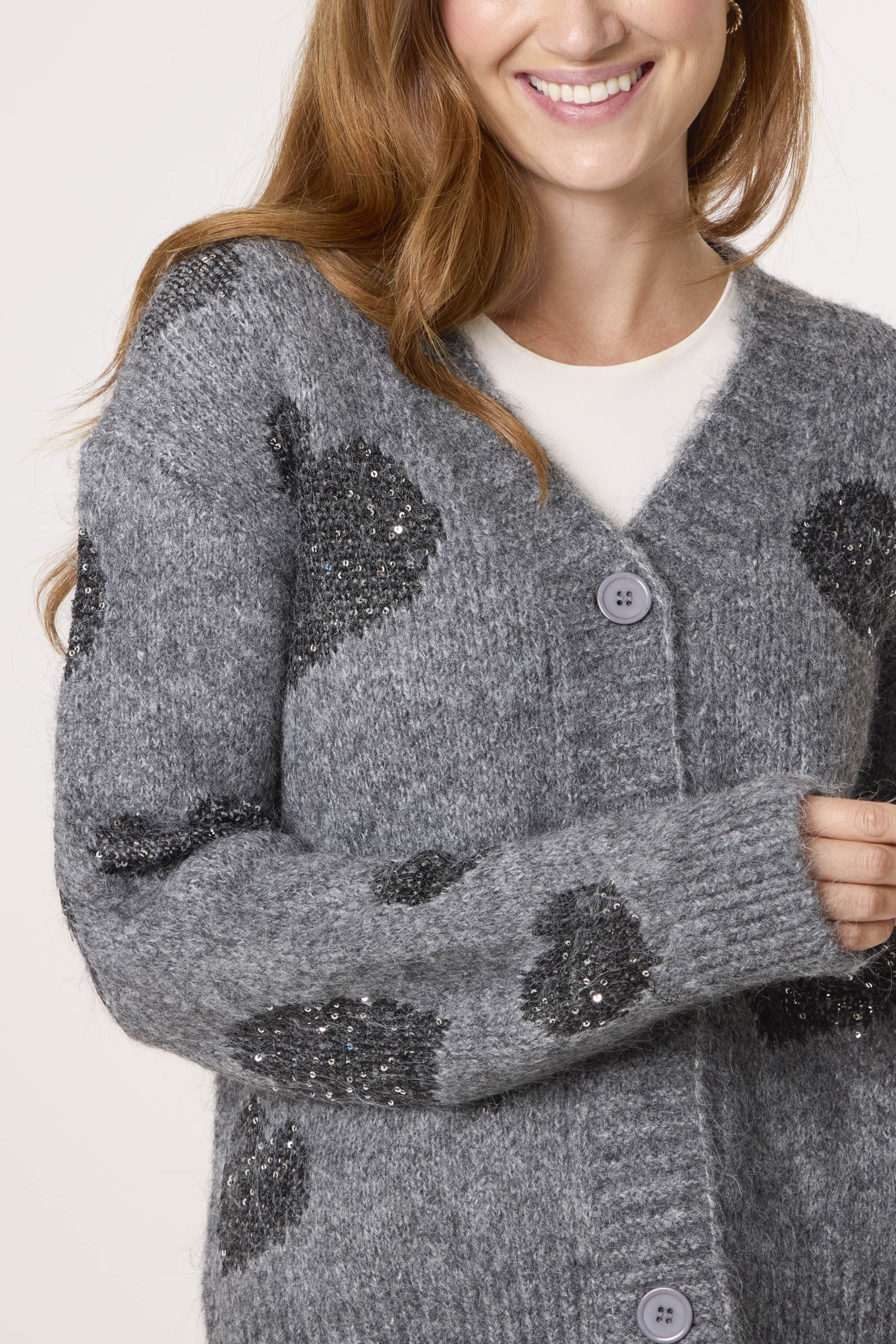 Sparkle Hearts Knit Cardigan