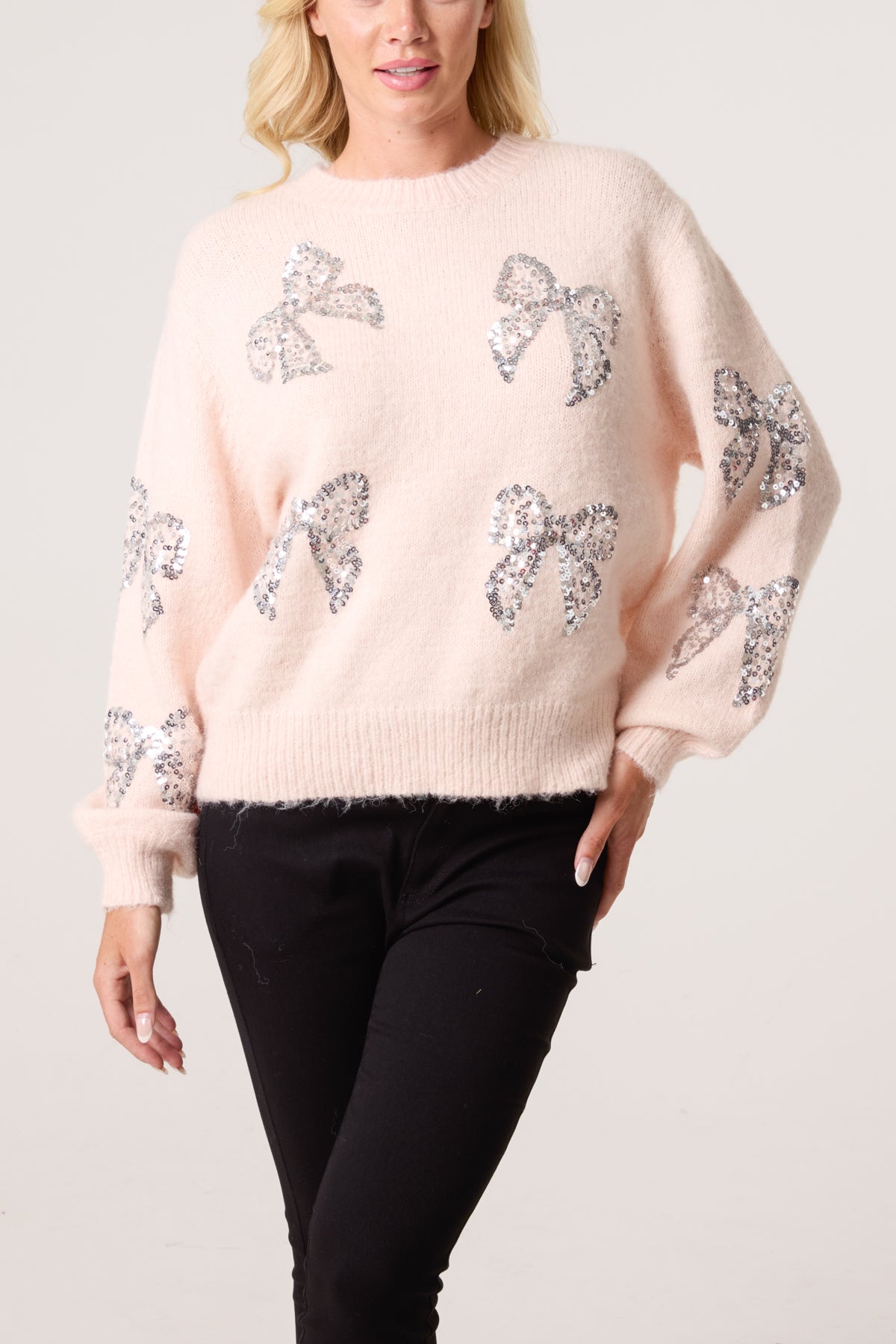 Sequin Bow Jumper