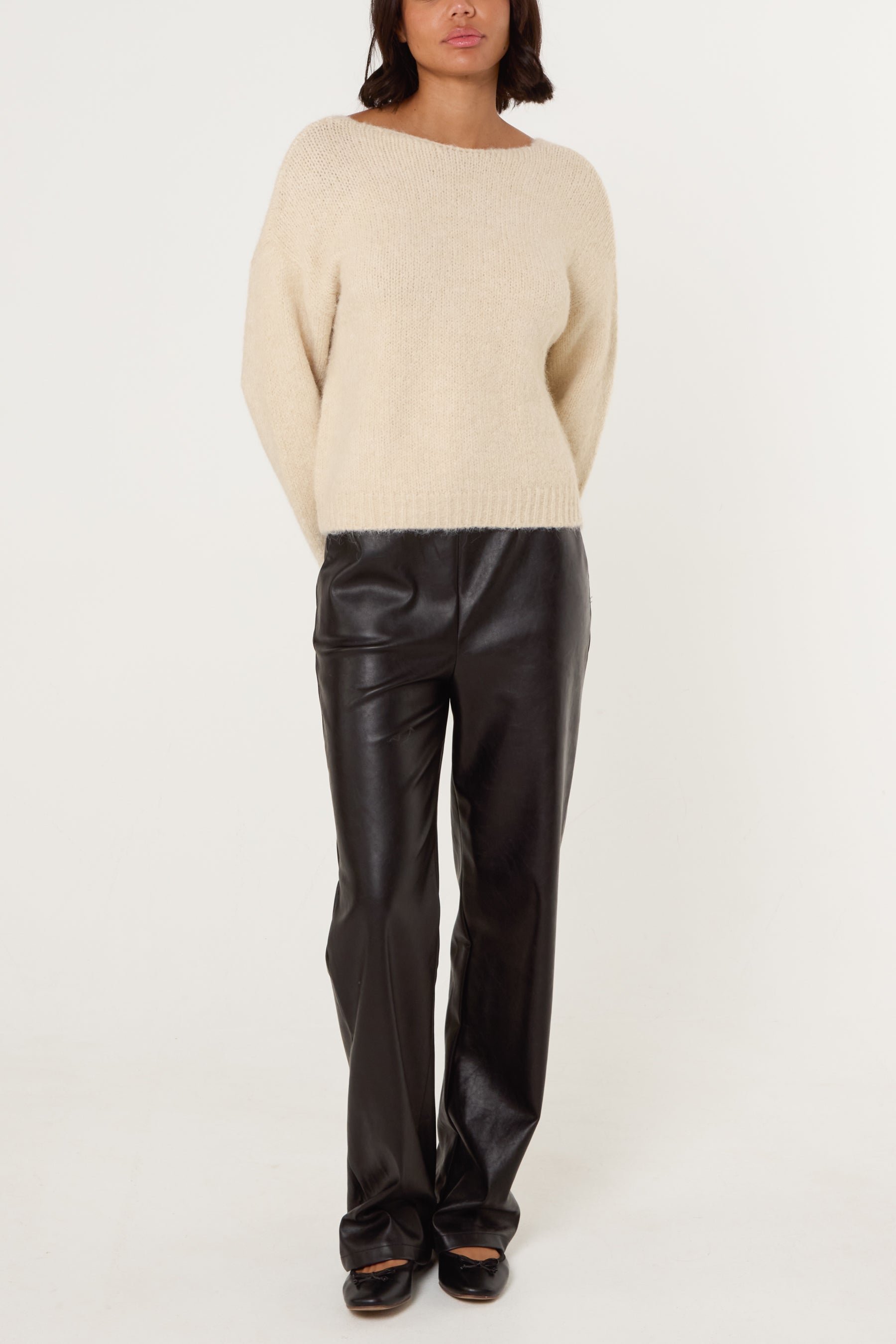 Diamante Bow V-Neck Knit Jumper