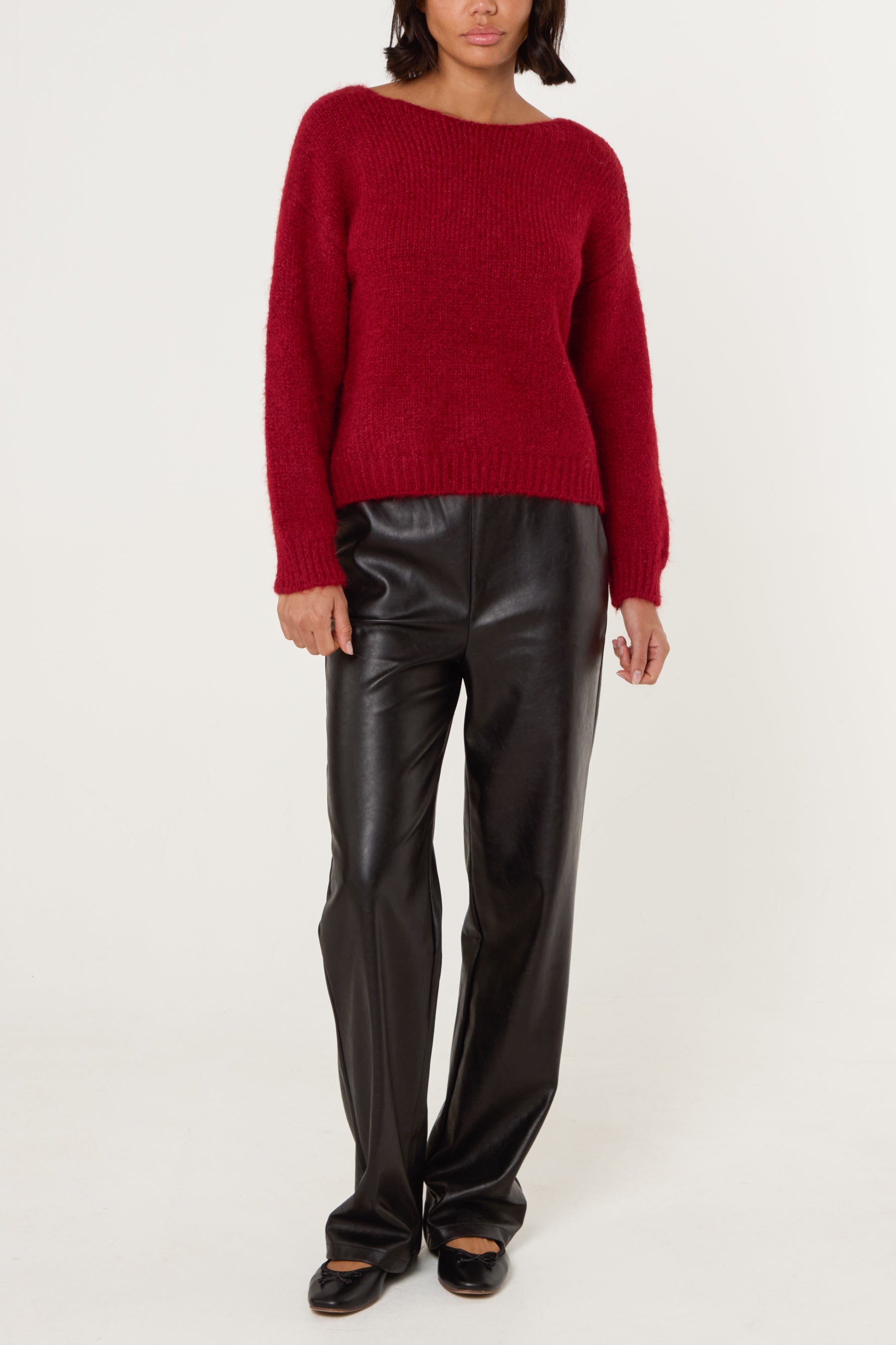 Diamante Bow V-Neck Knit Jumper