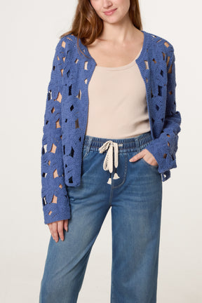 Cut Out Crochet Cardigan