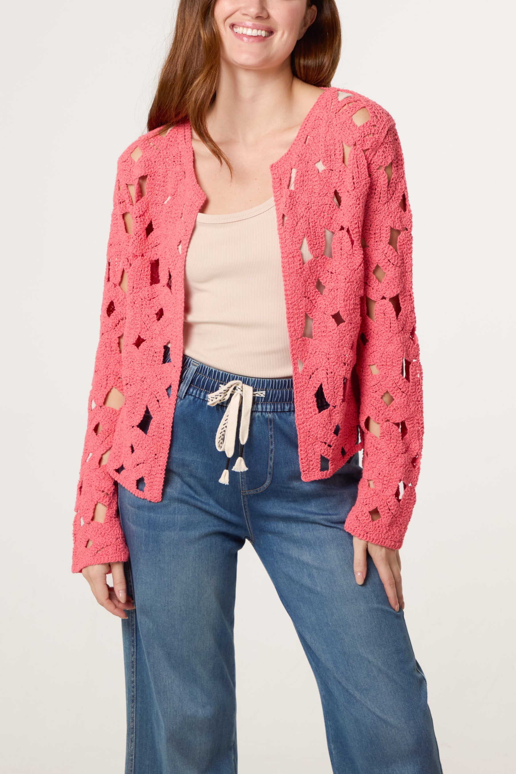 Cut Out Crochet Cardigan