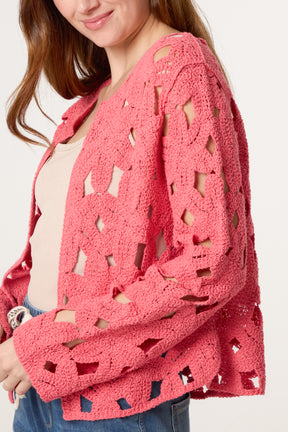 Cut Out Crochet Cardigan