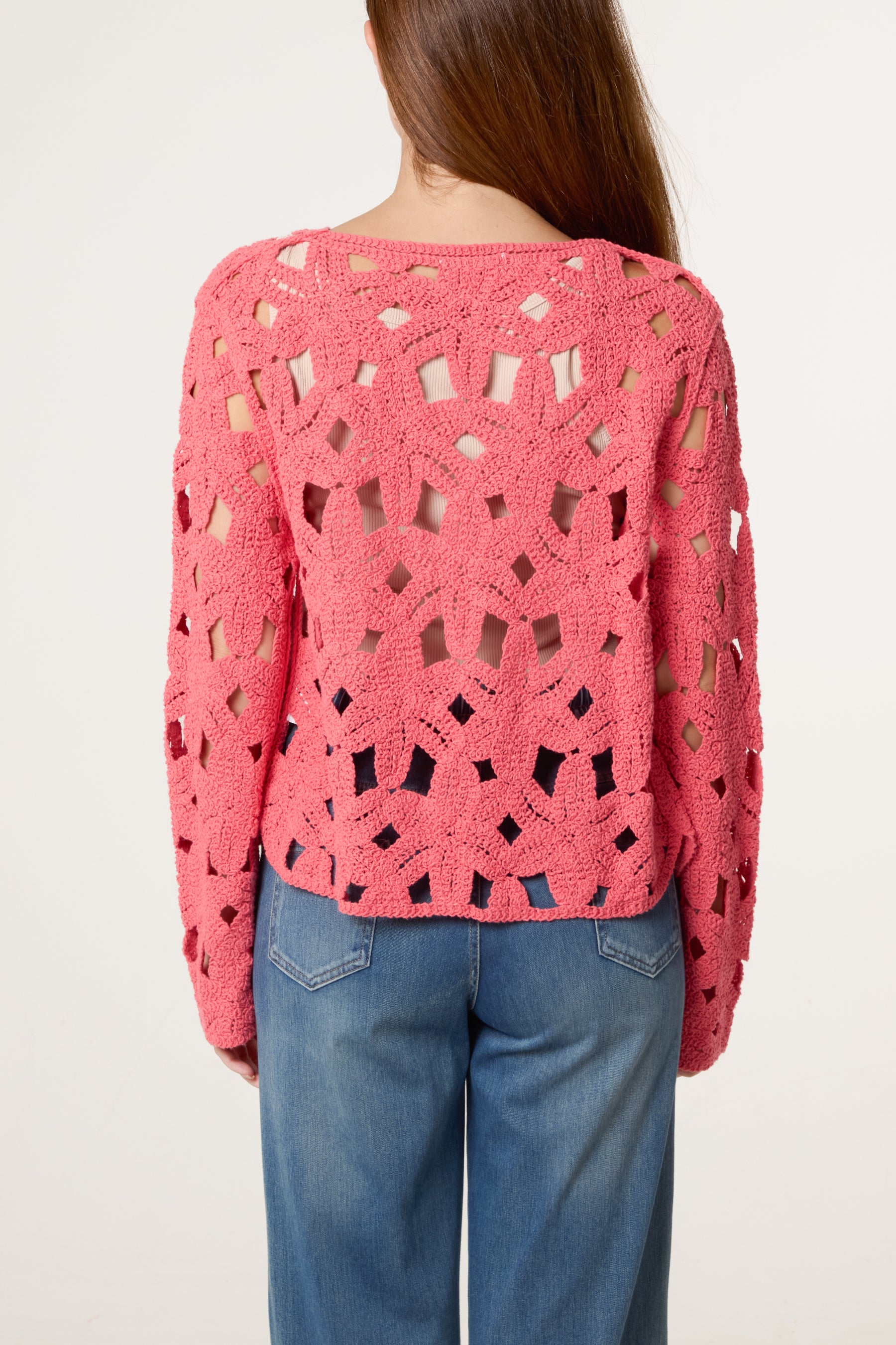 Cut Out Crochet Cardigan