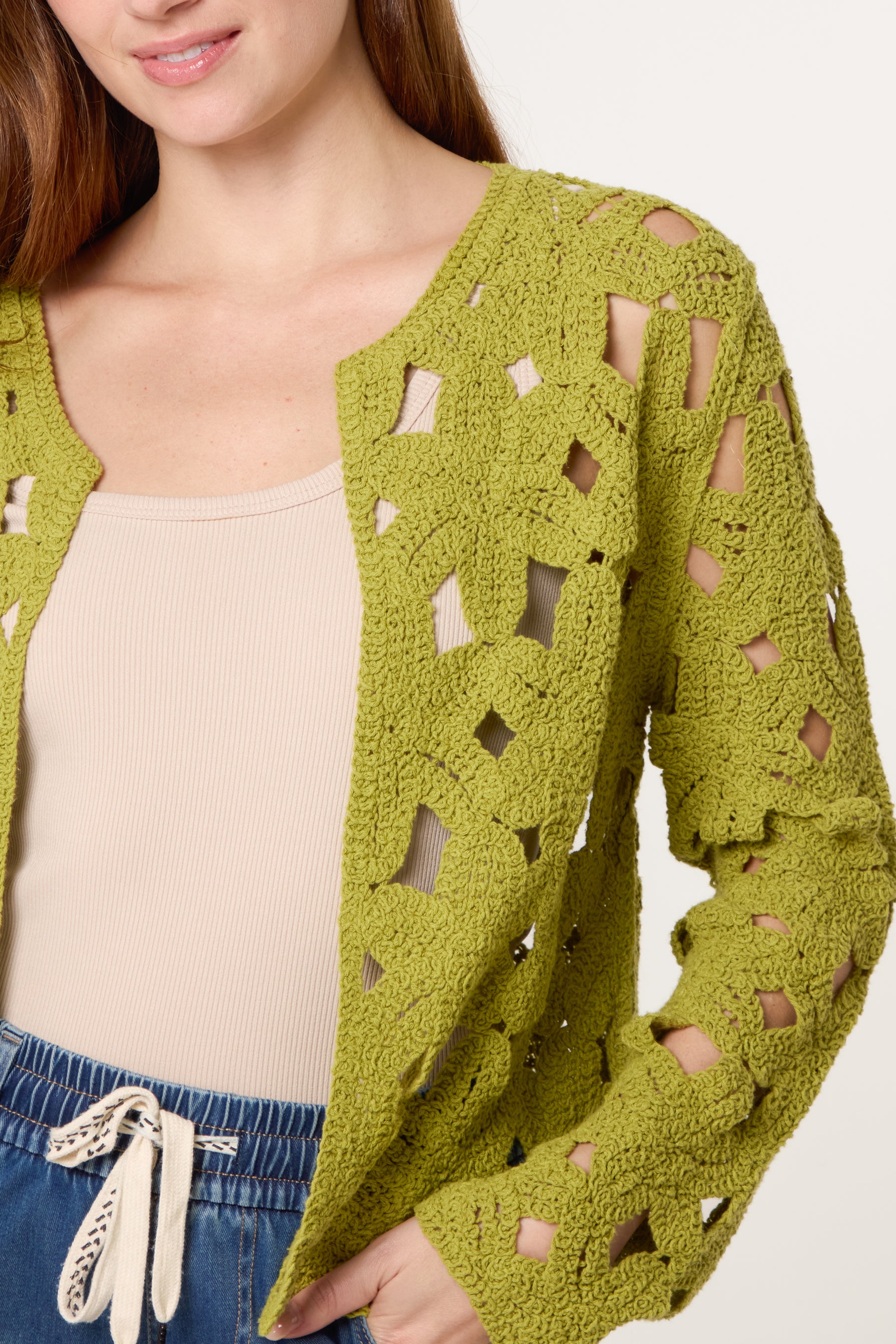 Cut Out Crochet Cardigan